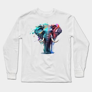 Elephant Splash Art: Majestic Fantasy Visualization #3 Long Sleeve T-Shirt